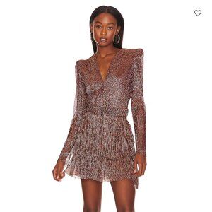 Sabina Musáyev x Revolve Solana Metallic Belted Mini Dress